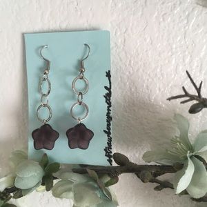 Handmade Glass Flower Earrings
